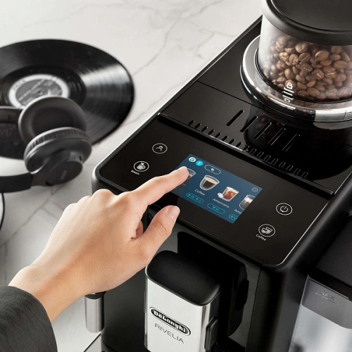 Кофемашина DeLonghi EXAM440.35.B Сменный контейнер для зёрен (2шт.); мерная ложка; полоска для определения жёсткости воды