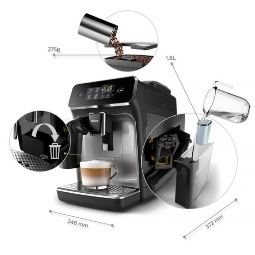 Кофемашина Philips EP2236/40 Series 2200 LatteGo мерная ложка, полоски для определения уровня жесткости воды, смазка, фильтр для воды