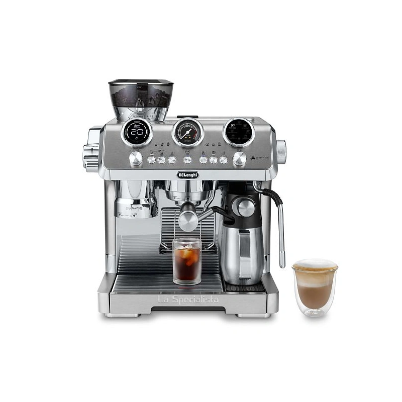 Рожковая кофеварка DeLonghi EC9885.M Кувшин для приготовления латте-крема (питчер+насадка для вспенивания молока LatteCrema Hot ), портафильтр, корзины для портафильтра (4 шт.), средство для удаления накипи, ёршик для очищения отверстий, игла для очистки 