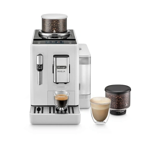 Кофемашина DeLonghi EXAM440.35.W Сменный контейнер для зёрен (2шт.); мерная ложка; полоска для определения жёсткости воды