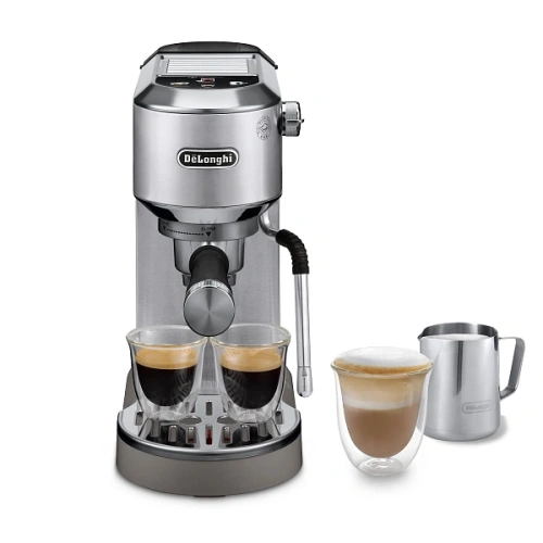 Рожковая кофеварка DeLonghi EC890.M Кувшин для молока; тэмпер; фильтр; холдер; игла для очистки паровой палочки; мерная ложечка; инструкция