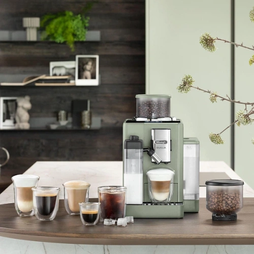 Кофемашина DeLonghi EXAM441.55.GR Сменный контейнер для зёрен (2шт.); мерная ложка; полоска для определения жёсткости воды