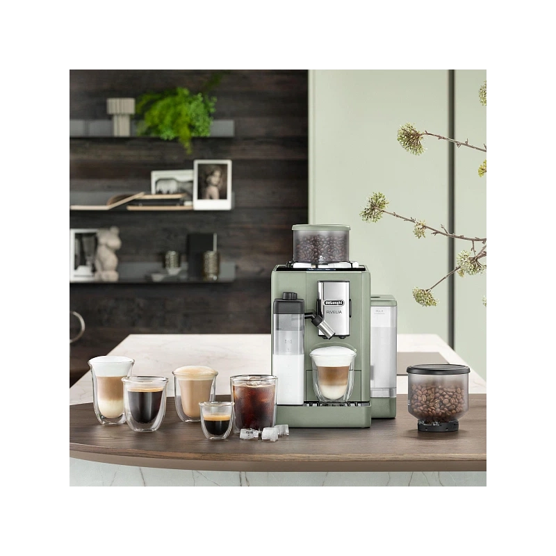 Кофемашина DeLonghi EXAM441.55.GR Сменный контейнер для зёрен (2шт.); мерная ложка; полоска для определения жёсткости воды