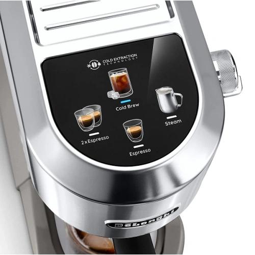 Рожковая кофеварка DeLonghi EC890.M Кувшин для молока; тэмпер; фильтр; холдер; игла для очистки паровой палочки; мерная ложечка; инструкция