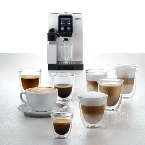 Кофемашина DeLonghi ECAM380.85.SB Графин для молока; фильтр для воды; полоска на определение жесткости воды; декальцинатор; мерная ложка; инструкция
