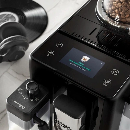 Кофемашина DeLonghi EXAM440.55.B Сменный контейнер для зёрен (2шт.); мерная ложка; полоска для определения жёсткости воды