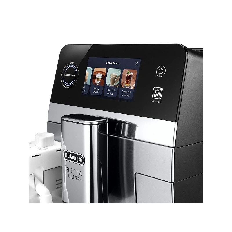 Кофемашина DeLonghi ECAM470.85.MB Два кувшина для молока LatteCrema Hot (горячие напитки), LatteCrema Cool (холодные напитки), фильтр для воды, мерная ложка для молотого кофе с кисточкой, полоска для определения жесткости воды, носик для подачи горячей во