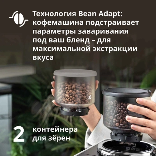 Кофемашина DeLonghi EXAM440.35.W Сменный контейнер для зёрен (2шт.); мерная ложка; полоска для определения жёсткости воды