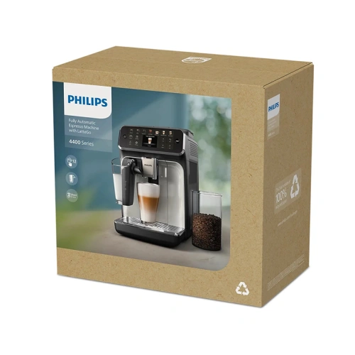 Кофемашина Philips EP4449/70 Series 4400 LatteGo мерная ложка, тест-полоска для определения жесткости воды, фильтр AquaClean
