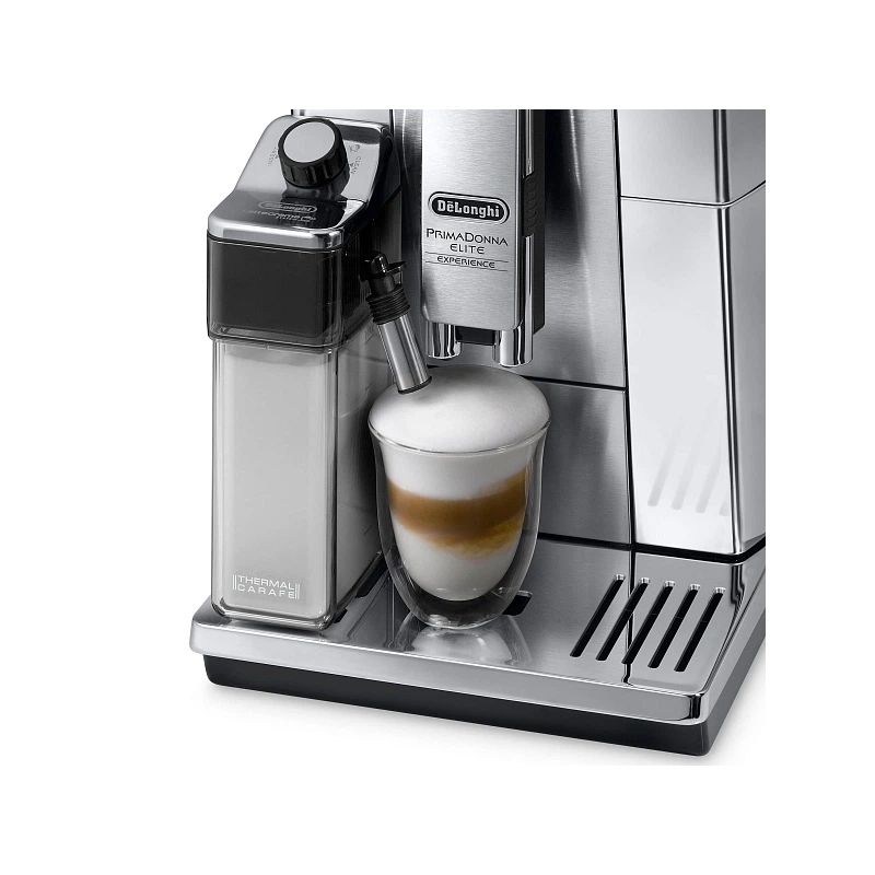 Кофемашина DeLonghi ECAM650.85.MS Графин для молока (2 шт.); узел подачи горячей воды/пара; мерная ложка; форма для льда (2шт.); полоска-индикатор жёсткости воды; фильтр; инструкция