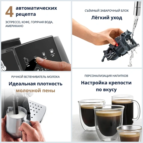 Кофемашина DeLonghi ECAM220.22.GB Кофемашина; мерная ложка; полоска-индикатор жесткости воды