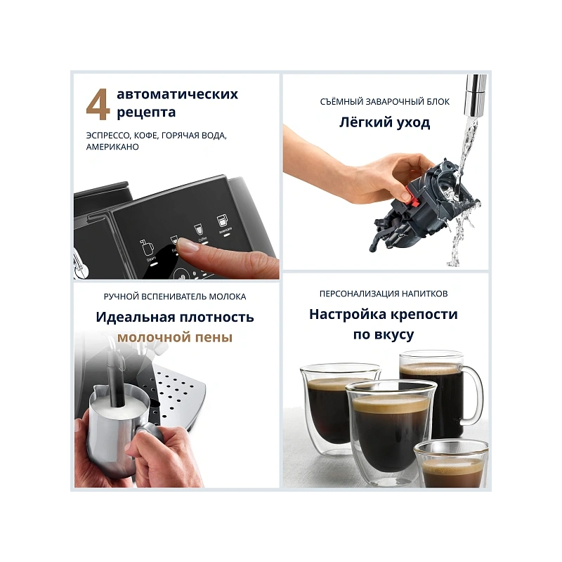 Кофемашина DeLonghi ECAM220.22.GB Кофемашина; мерная ложка; полоска-индикатор жесткости воды