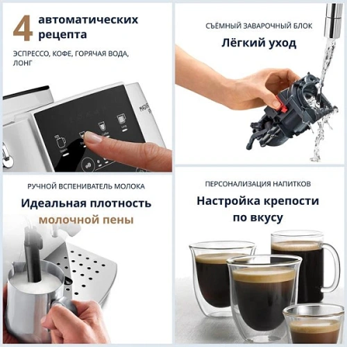 Кофемашина DeLonghi ECAM220.20.W Кофемашина; мерная ложка; полоска-индикатор жесткости воды