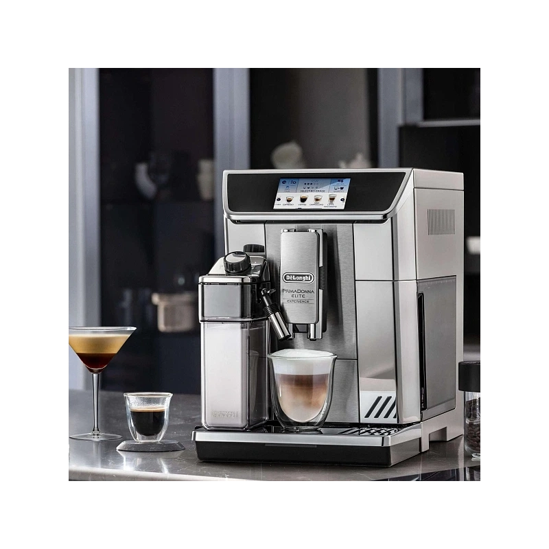 Кофемашина DeLonghi ECAM650.85.MS Графин для молока (2 шт.); узел подачи горячей воды/пара; мерная ложка; форма для льда (2шт.); полоска-индикатор жёсткости воды; фильтр; инструкция