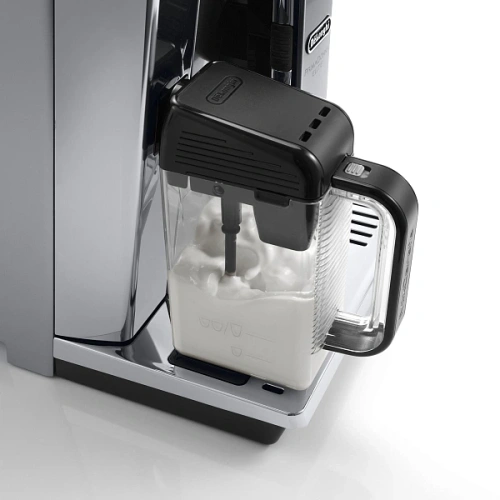 Кофемашина DeLonghi ECAM650.85.MS Графин для молока (2 шт.); узел подачи горячей воды/пара; мерная ложка; форма для льда (2шт.); полоска-индикатор жёсткости воды; фильтр; инструкция