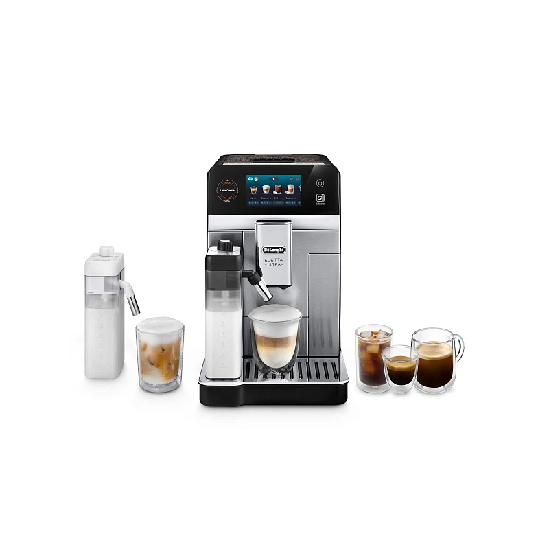 Кофемашина DeLonghi ECAM470.85.MB Два кувшина для молока LatteCrema Hot (горячие напитки), LatteCrema Cool (холодные напитки), фильтр для воды, мерная ложка для молотого кофе с кисточкой, полоска для определения жесткости воды, носик для подачи горячей во