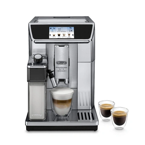 Кофемашина DeLonghi ECAM650.85.MS Графин для молока (2 шт.); узел подачи горячей воды/пара; мерная ложка; форма для льда (2шт.); полоска-индикатор жёсткости воды; фильтр; инструкция