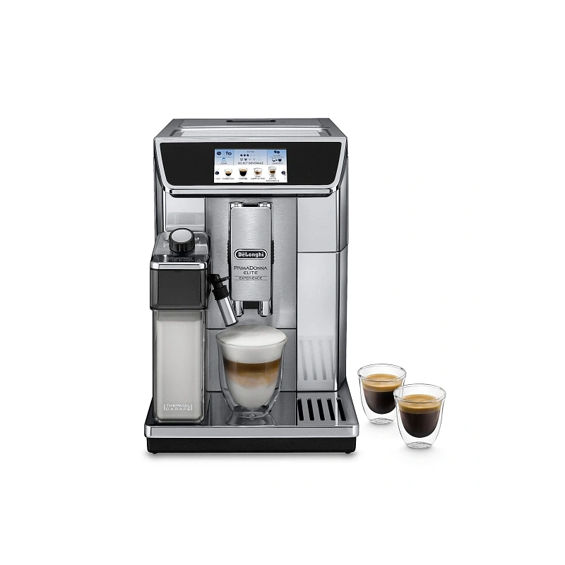 Кофемашина DeLonghi ECAM650.85.MS Графин для молока (2 шт.); узел подачи горячей воды/пара; мерная ложка; форма для льда (2шт.); полоска-индикатор жёсткости воды; фильтр; инструкция