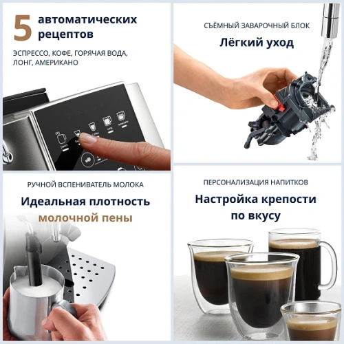 Кофемашина DeLonghi ECAM220.30.SB Кофемашина; мерная ложка; полоска-индикатор жесткости воды