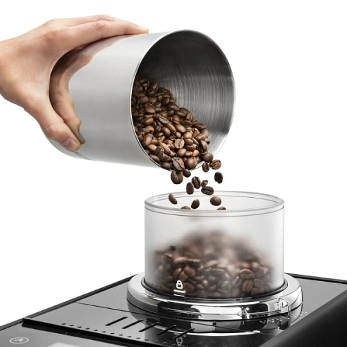 Кофемашина DeLonghi EXAM440.55.B Сменный контейнер для зёрен (2шт.); мерная ложка; полоска для определения жёсткости воды