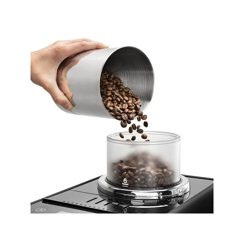 Кофемашина DeLonghi EXAM440.55.B Сменный контейнер для зёрен (2шт.); мерная ложка; полоска для определения жёсткости воды