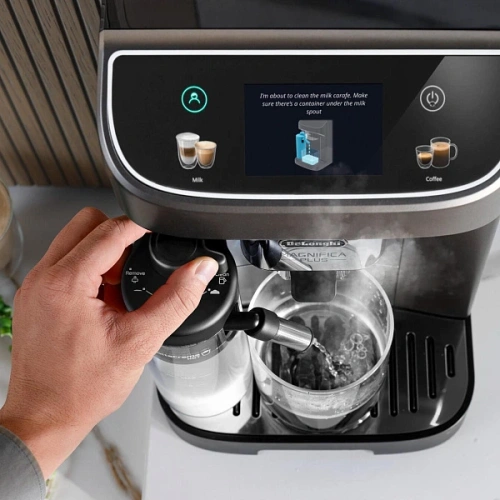 Кофемашина DeLonghi ECAM320.70.TB Графин для молока; узел подачи горячей воды; инструкция